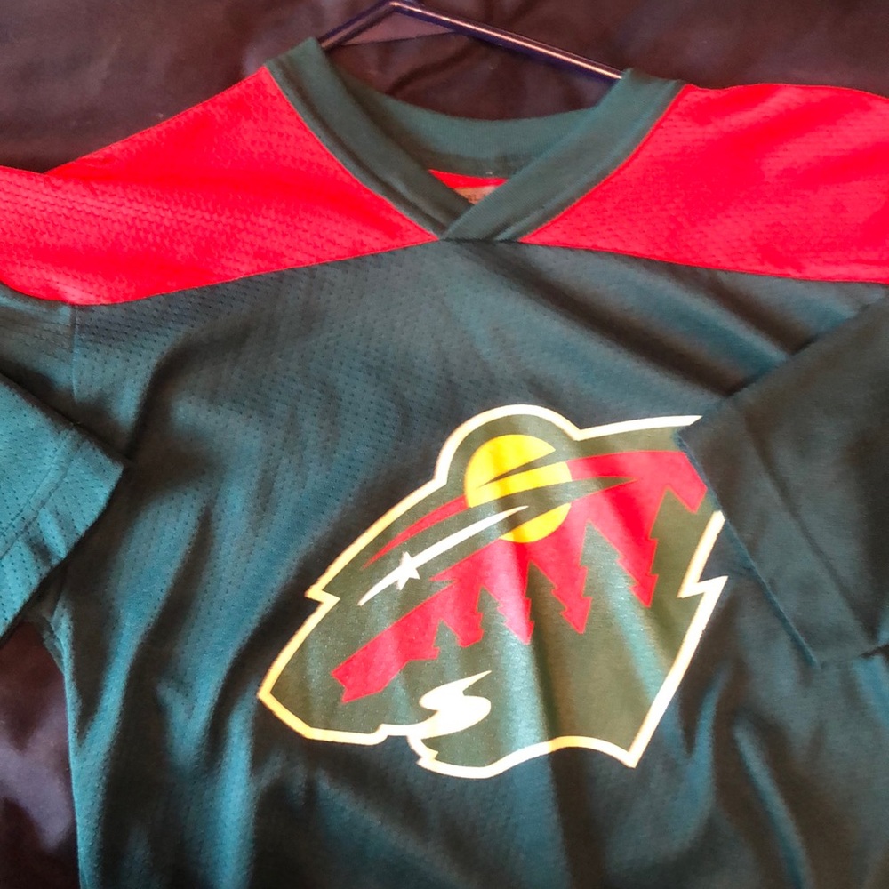 MN WILD CCM Green and Red Jersey for Sports Enthusiasts